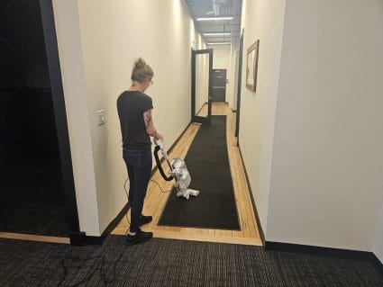Angst Cleaning team member providing professional commercial cleaning services in Easton PA