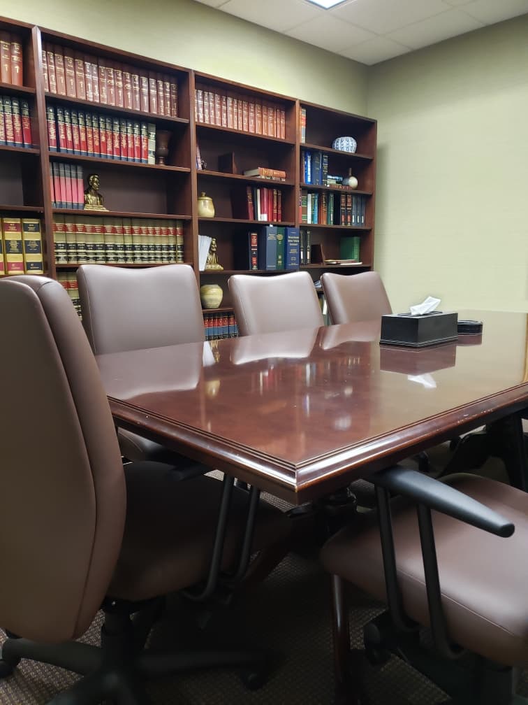 Clean law office conference room maintained by consistent cleaning company staff Angst Cleaning Lehigh Valley PA