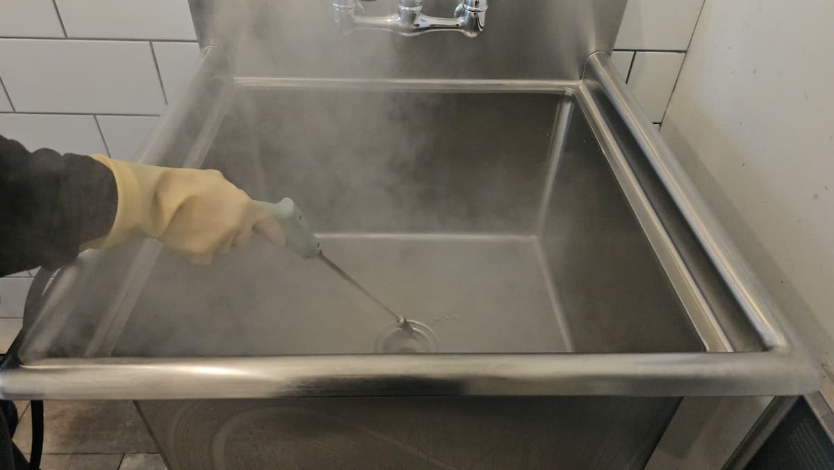 High pressure steam cleaning commercial sink industrial facility Lehigh Valley PA
