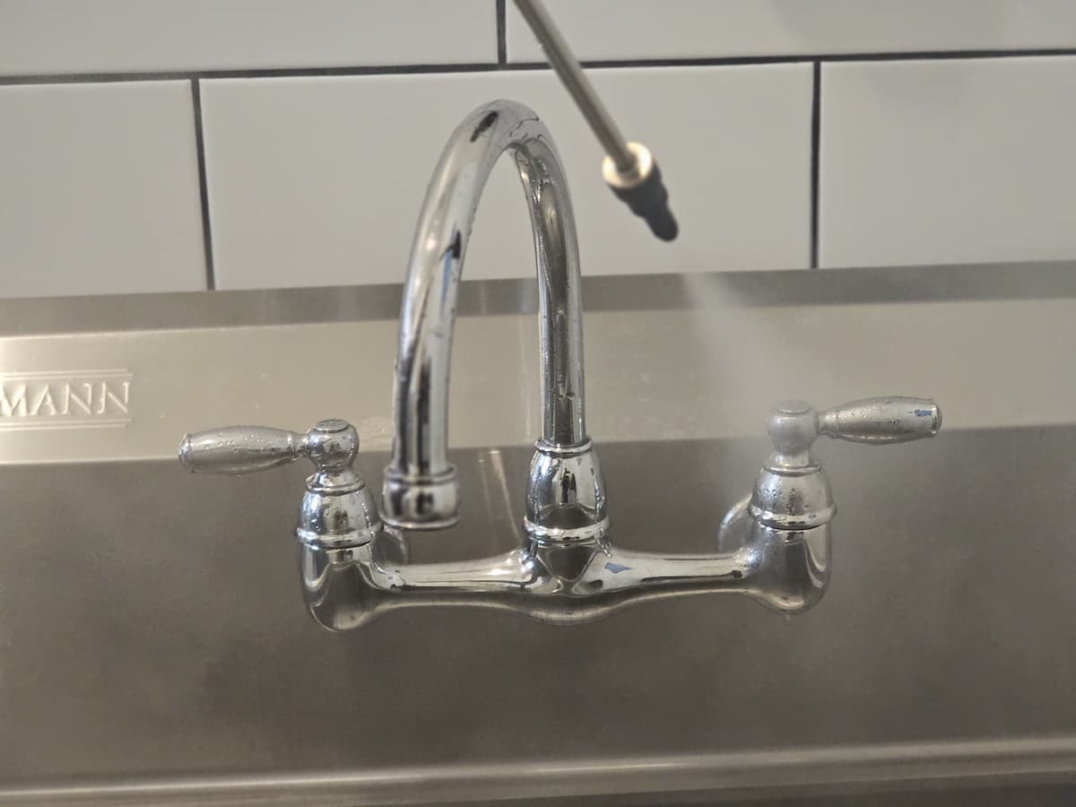 High pressure steam cleaning commercial sink industrial facility Lehigh Valley PA