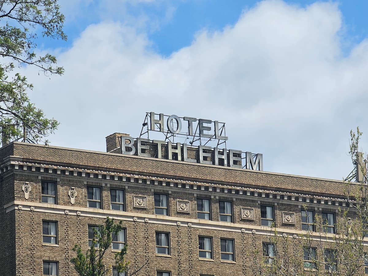 Hotel Bethlehem PA historic sign — Angst Cleaning serves businesses in Bethlehem Pennsylvania