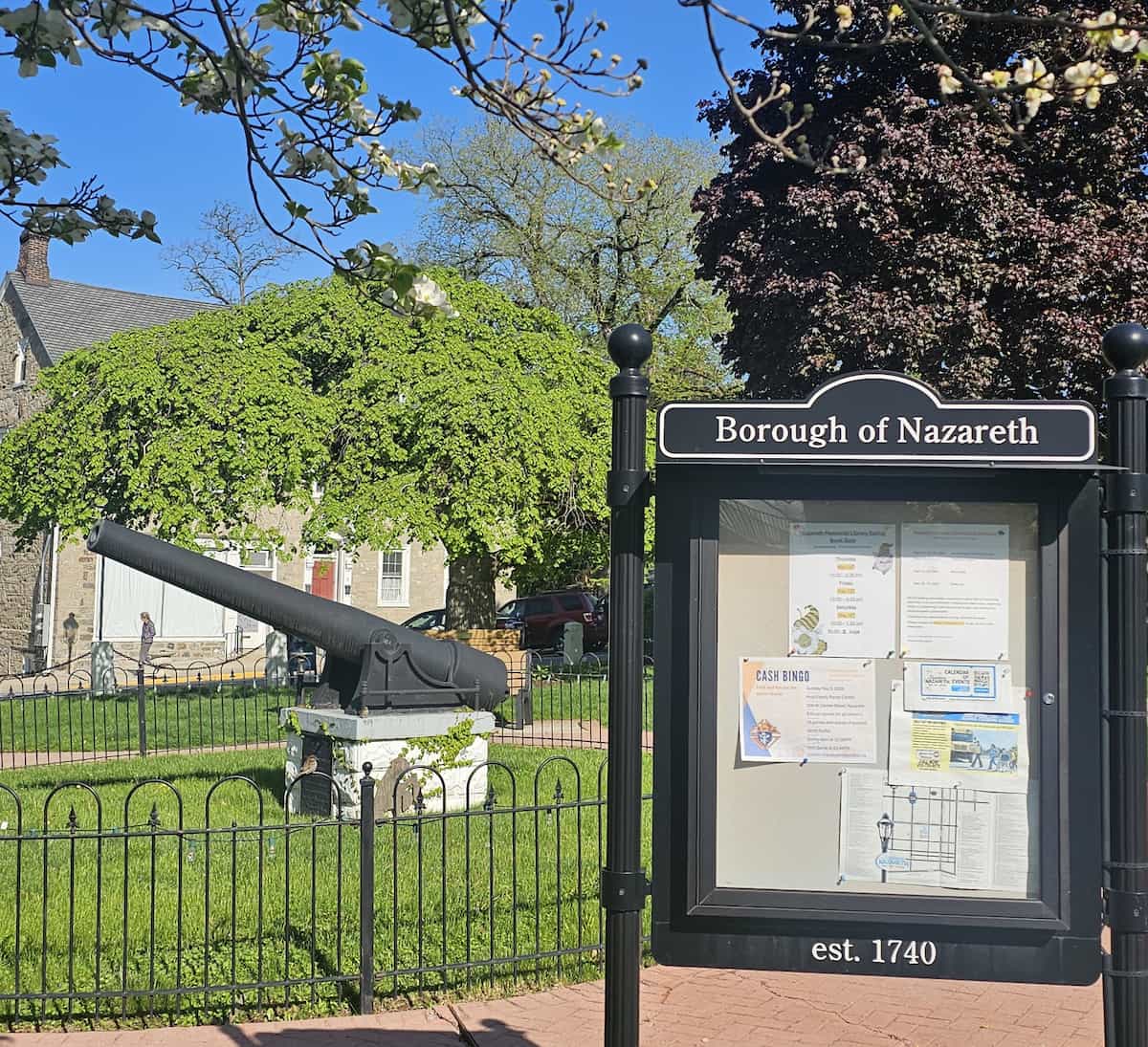 Borough of Nazareth PA center square established 1740 — Angst Cleaning serves Nazareth businesses
